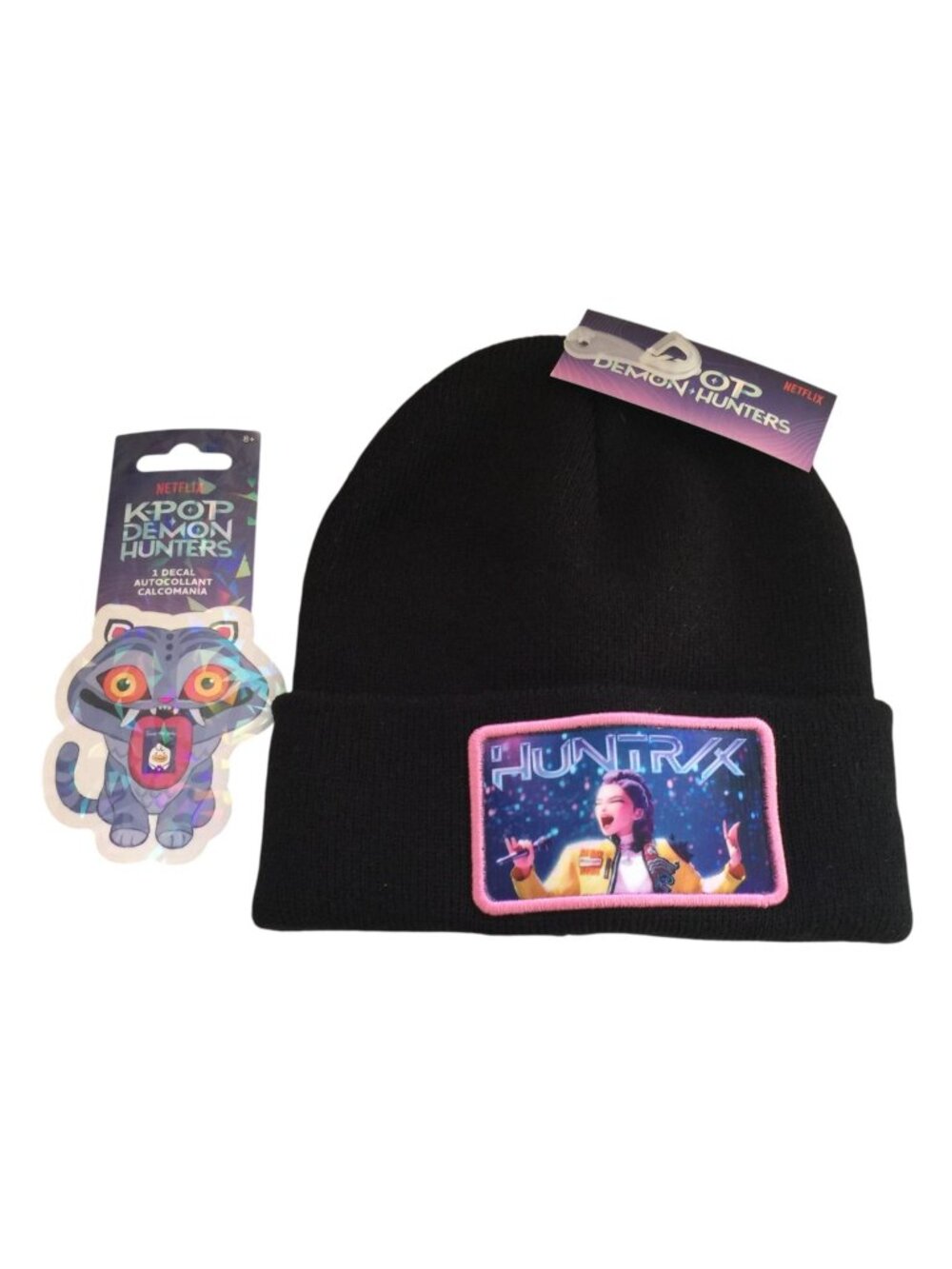 Netflix K-POP Demon Hunters Huntrix Knit Beanie With Patch & Derpy Sticker